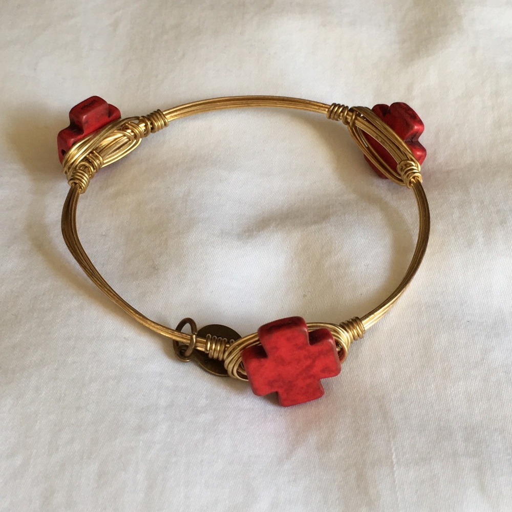 Bourbon & Bowties Red and Gold Bracelet